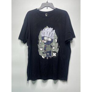 Naruto Shippuden Kakashi Hatake Anime Manga T-Shirt Men's XL Black